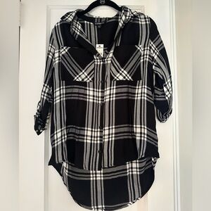 NWT black and white flannel
